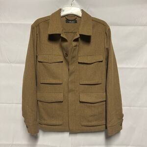 Le 31 Women's Wool Blend Button Front Camel Blazer Jacket Size Small